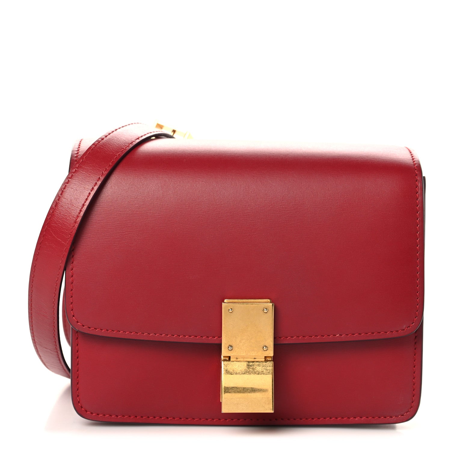 Celine Box Calfskin Small Classic Box Flap Bag Red 1 of 10