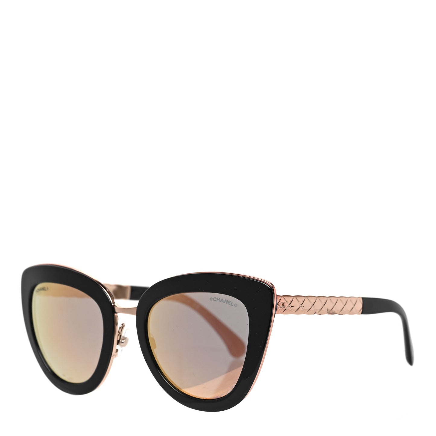 Cat Eye Quilted Sunglasses 5368 Black Pink