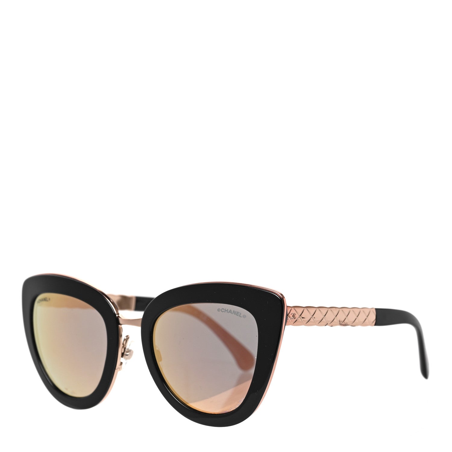 Chanel Cat Eye Quilted Sunglasses 5368 Black Pink 1 of 7