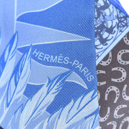 Hermes Silk Cheval Phoenix Twilly Marine Ciel Cobalt 6 of 6