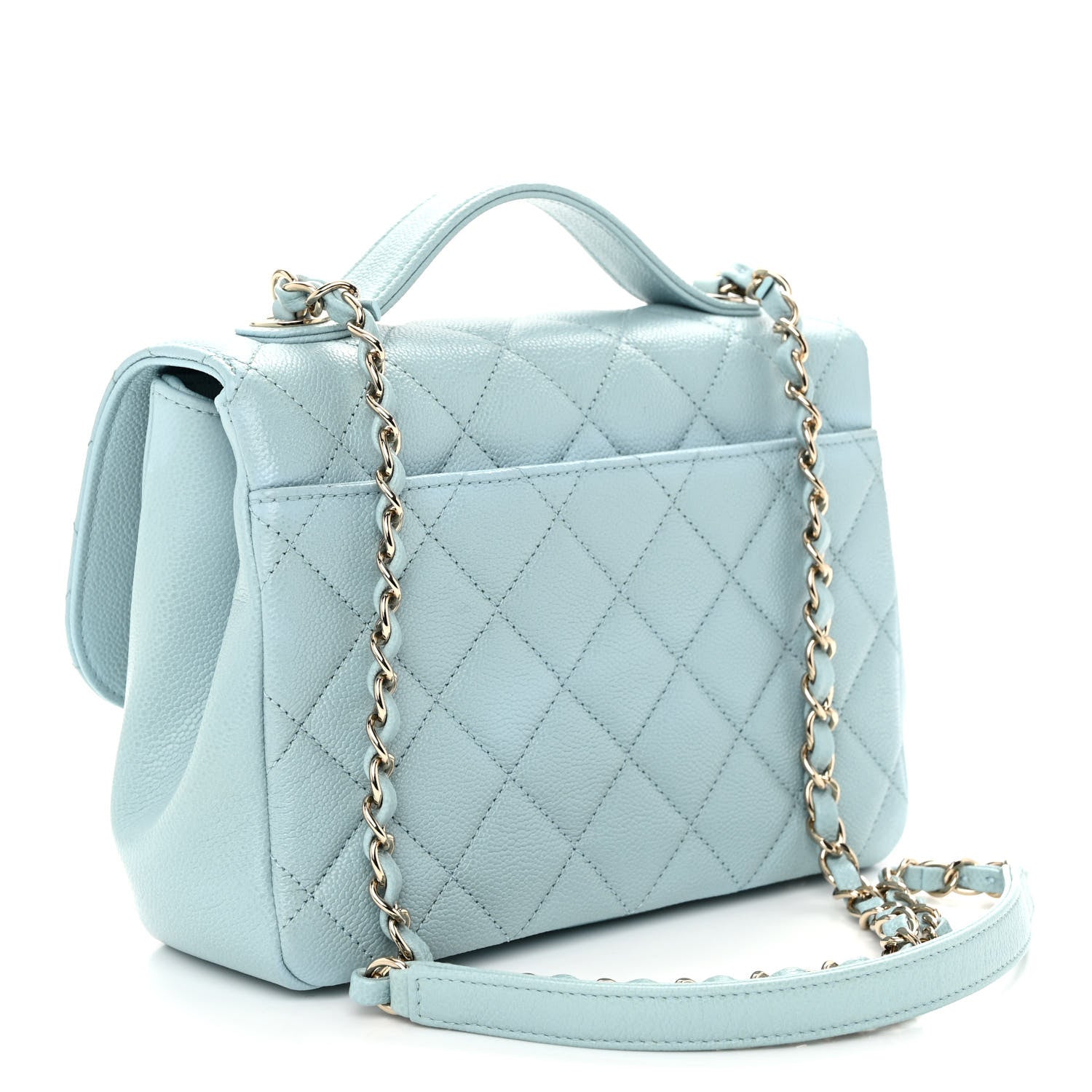 Chanel Caviar Quilted Medium Business Affinity Flap Light Blue 3 of 11