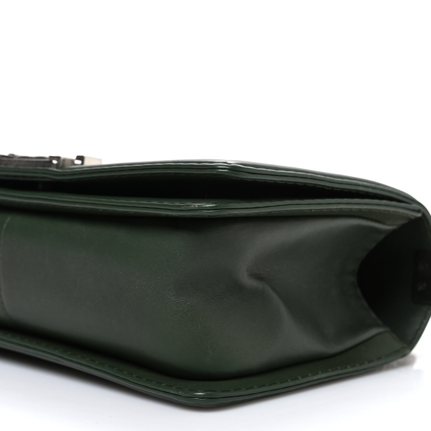 Chanel Calfskin Quilted Double Stitch Medium Boy Flap Green 10 of 12