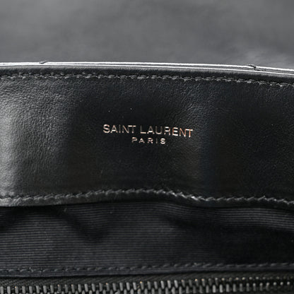 Saint Laurent Calfskin Y Quilted Monogram Monochrome Medium Loulou Chain Satchel Black 6 of 10