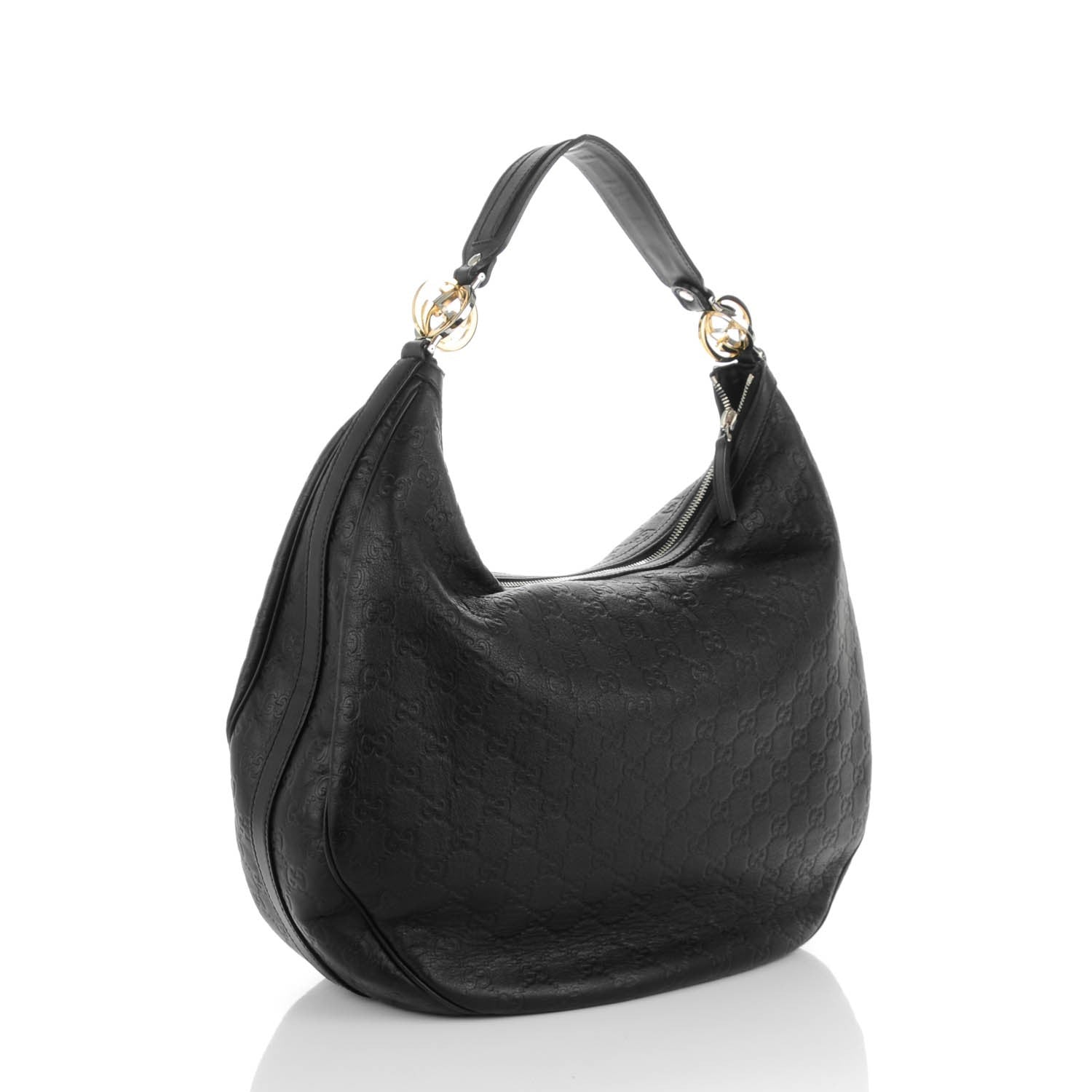 Gucci Guccissima Large GG Twins Hobo Black 3 of 8