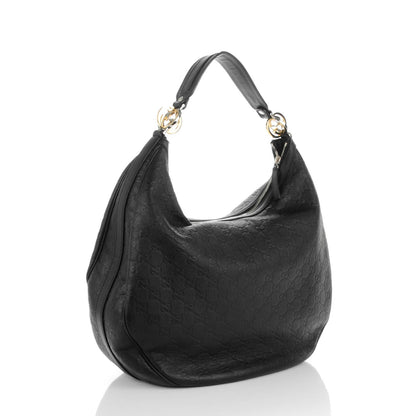 Gucci Guccissima Large GG Twins Hobo Black 3 of 8