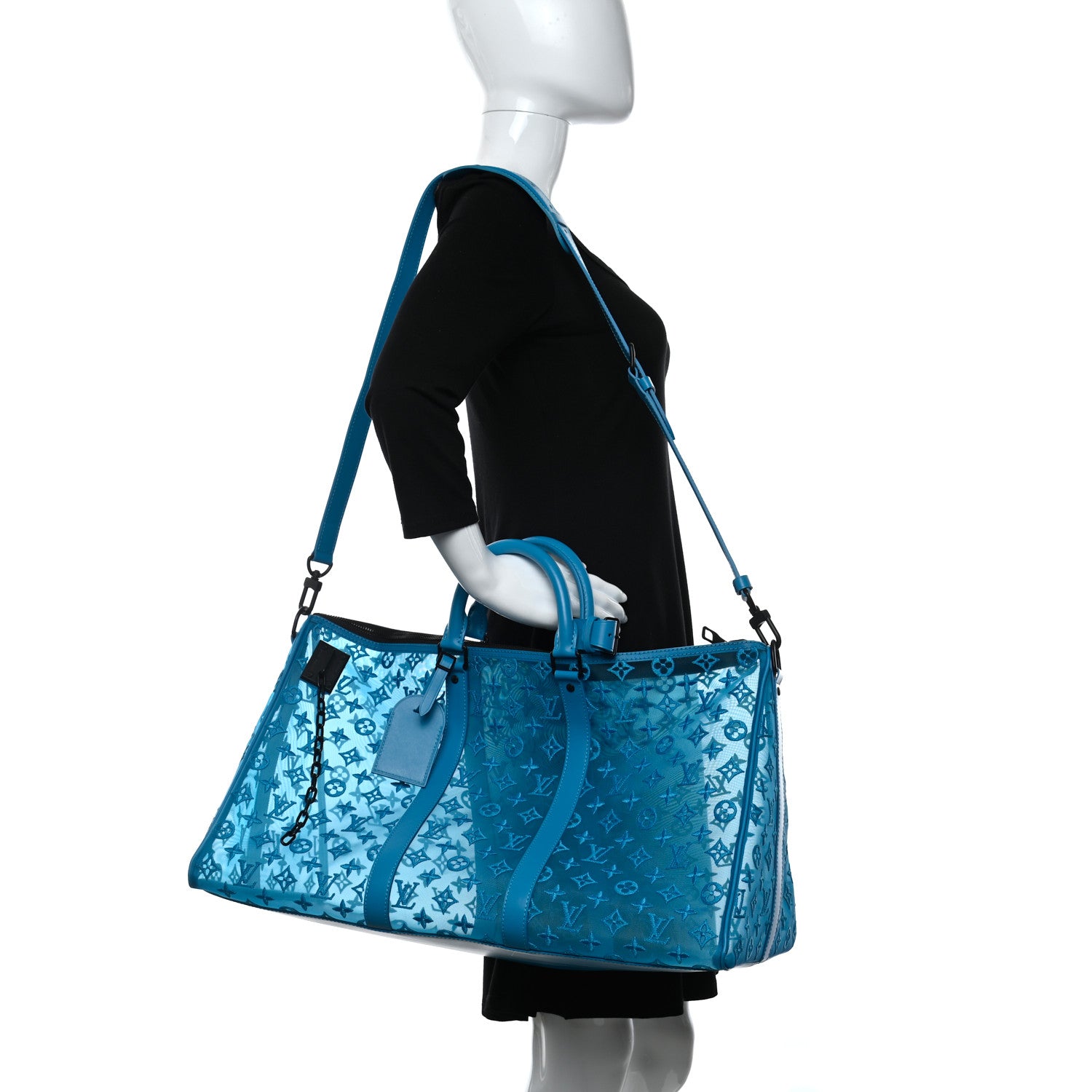 Louis Vuitton Monogram See Through Keepall Triangle Bandouliere 50 Turquoise 2 of 10