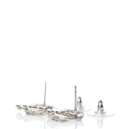 Chanel Crystal CC Twisted Earrings Silver 3 of 5