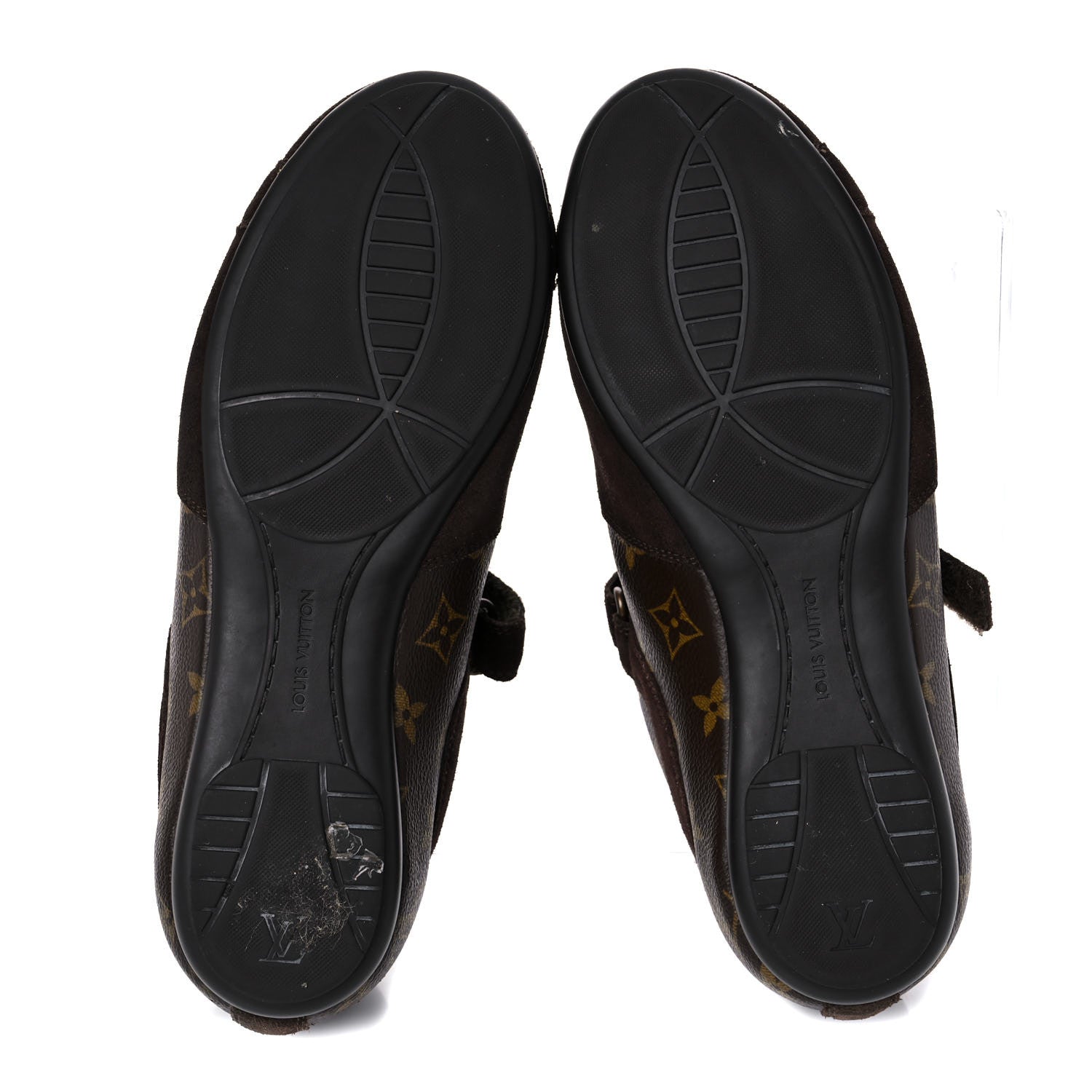 Louis Vuitton Suede Monogram Globe Trotter Sneakers 8 5 of 15