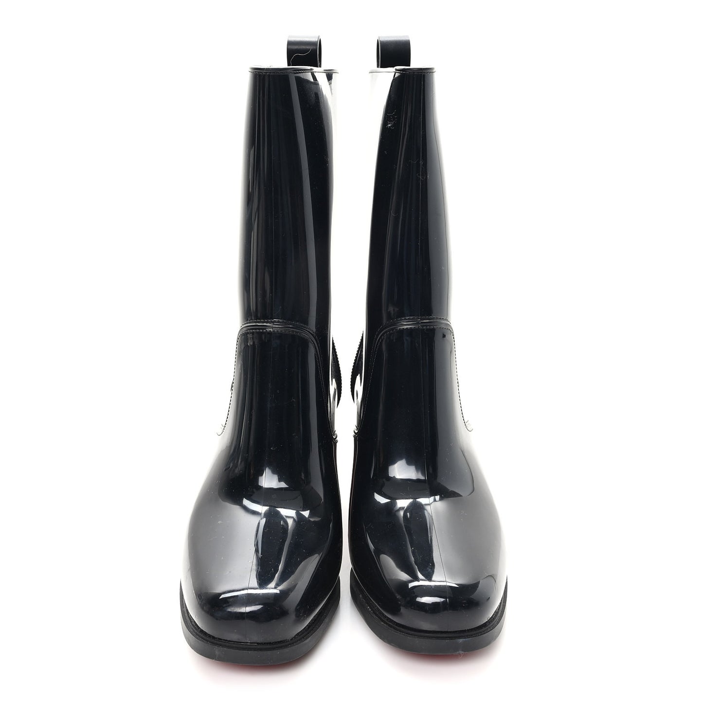 Recycled PVC Calfskin Loubirain 70 Boots 39 Black