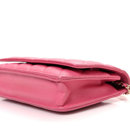 Chanel Caviar Quilted Wallet on Chain WOC Pink 11 of 13