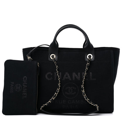 Chanel Mixed Fibers Small Deauville Tote Black 1 of 10