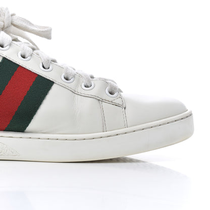 Gucci Calfskin Web Bee Embroidered Womens Ace Sneakers 38 White Green 9 of 25