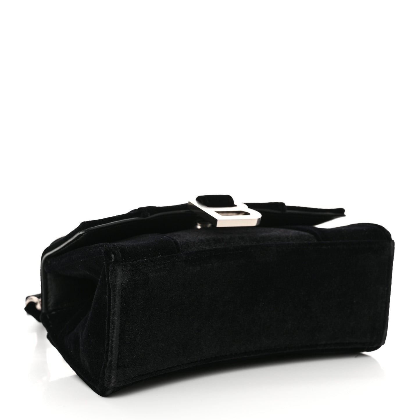 Velvet Jersey Hourglass Top Handle Bag XS Black