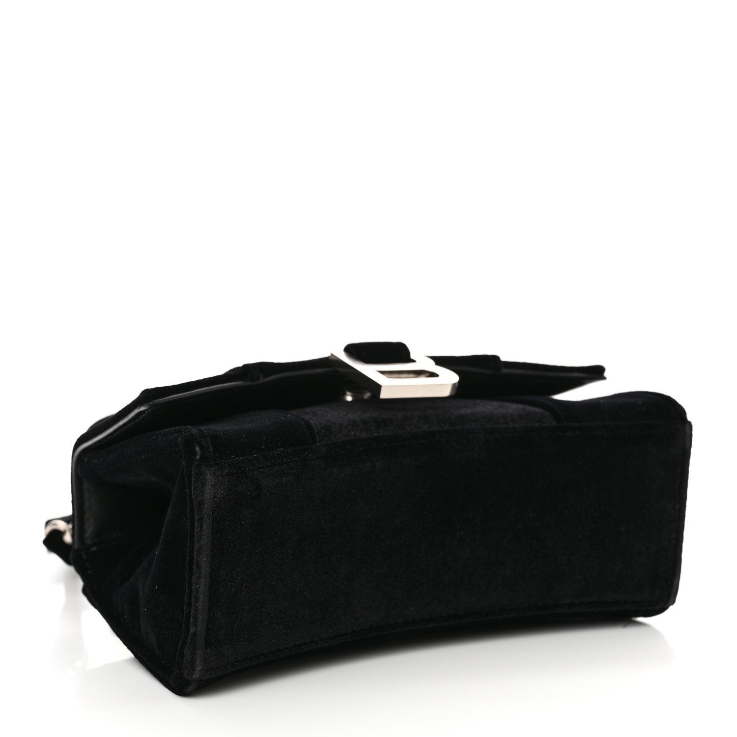 Balenciaga Velvet Jersey Hourglass Top Handle Bag XS Black 4 of 17