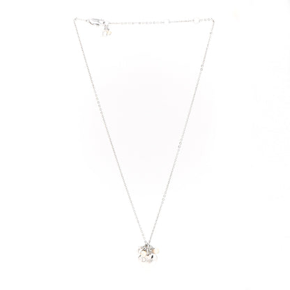 Christian Dior Pearl Logo Heart Necklace Silver 3 of 5