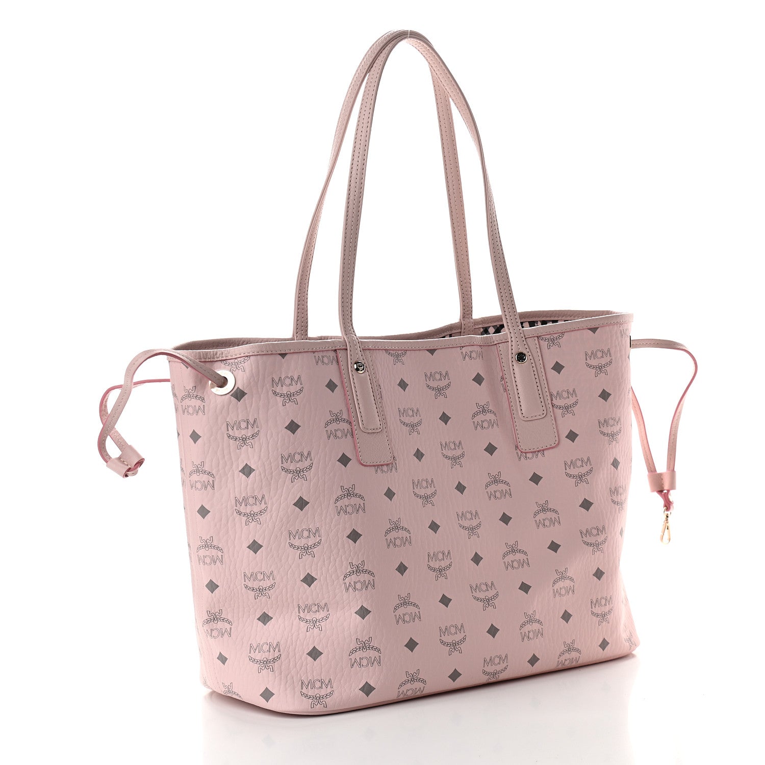MCM Visetos Medium Liz Reversible Shopper Tote Powder Pink 4 of 12