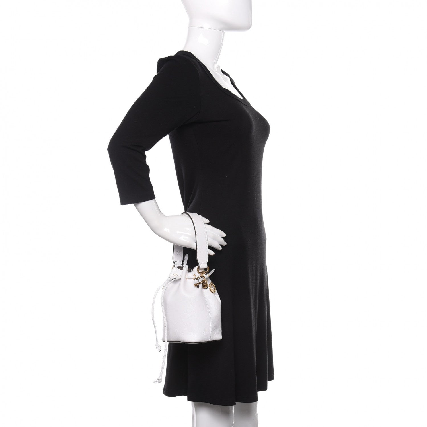 Fendi Vitello Cruise F is Fendi Mini Mon Tresor Bucket Bag Optical White 2 of 9