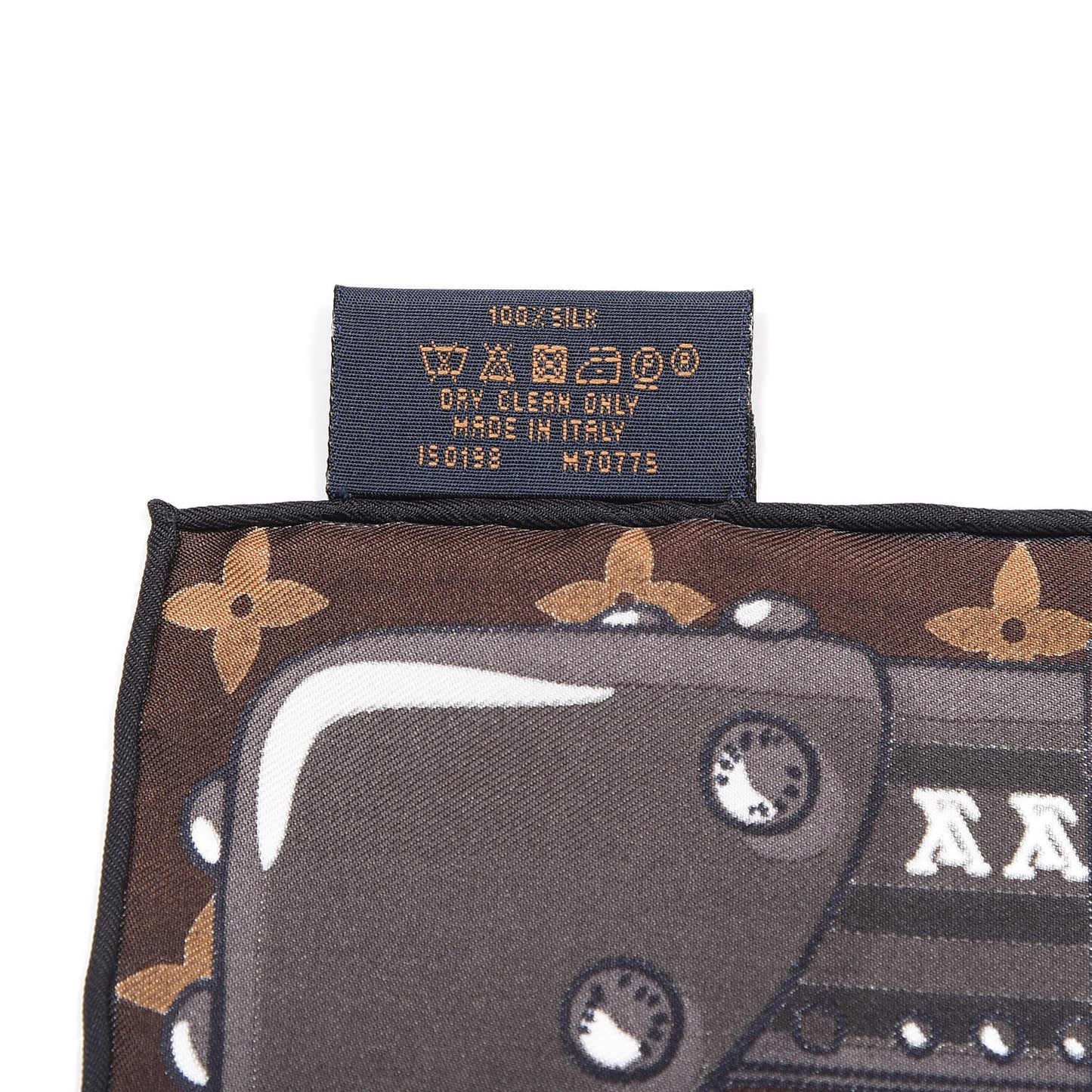 Silk Monogram LV World Square Scarf Brown