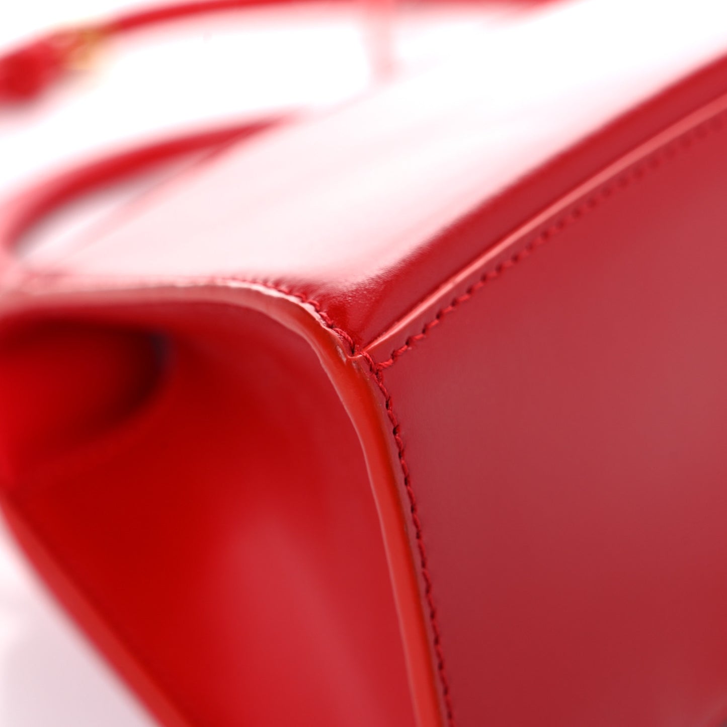 Shiny Box Calfskin Small Hourglass Top Handle Bag Bright Red