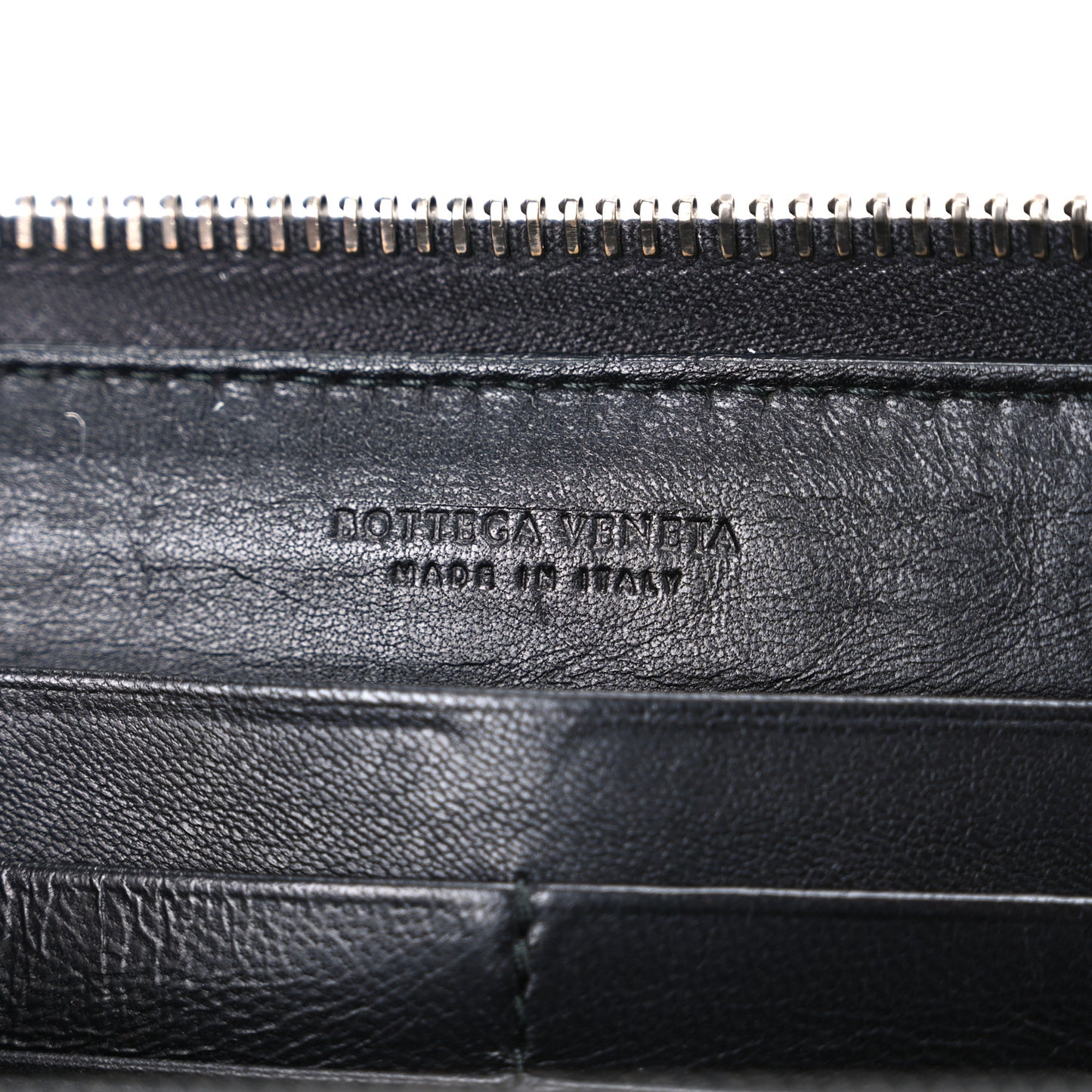 Nappa Intrecciato Zip Around Wallet Black