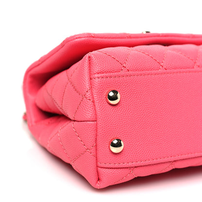 Chanel Caviar Quilted Extra Mini Coco Handle Flap Pink 9 of 10
