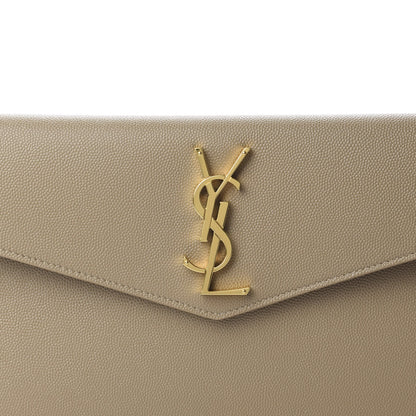 Saint Laurent Grain De Poudre Uptown Pouch Dark Beige 9 of 10