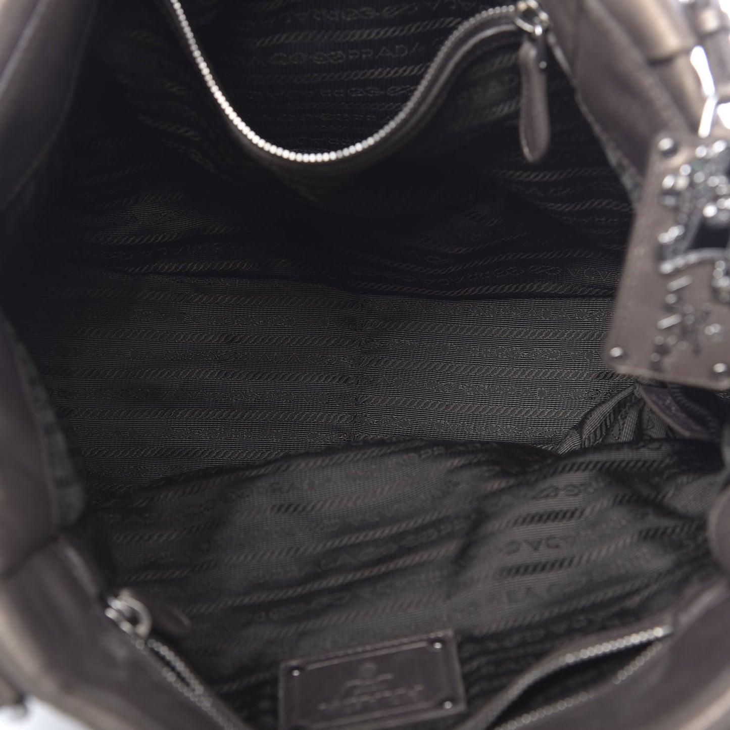 Metallic Soft Calf Shopping Tote Fumo Mordore