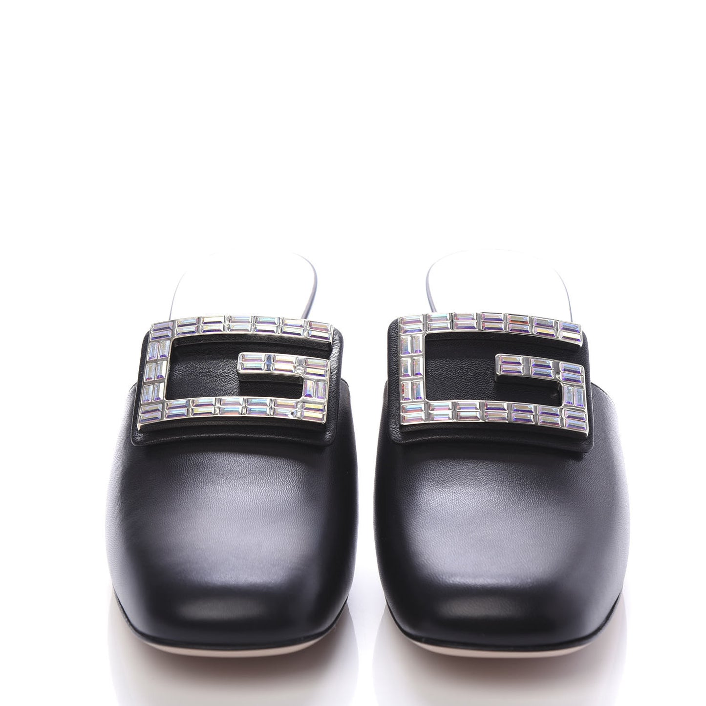 Malaga Kid Crystal Square G Madelyn Mules 38 Black