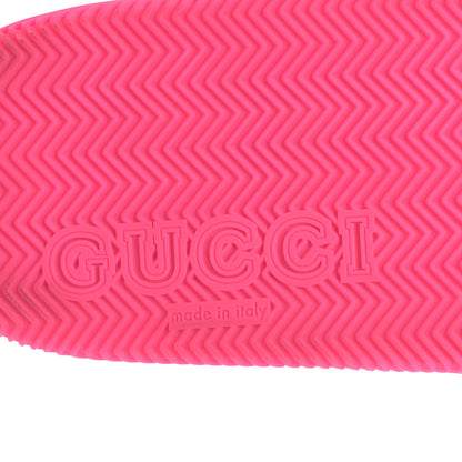 Gucci Rubber Web Womens Criss Cross Slide Sandals 40 Coral New Shamarock 6 of 8