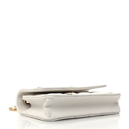 Chanel Caviar Quilted Enamel Coco Casino Flap Phone Holder With Chain White 4 of 11