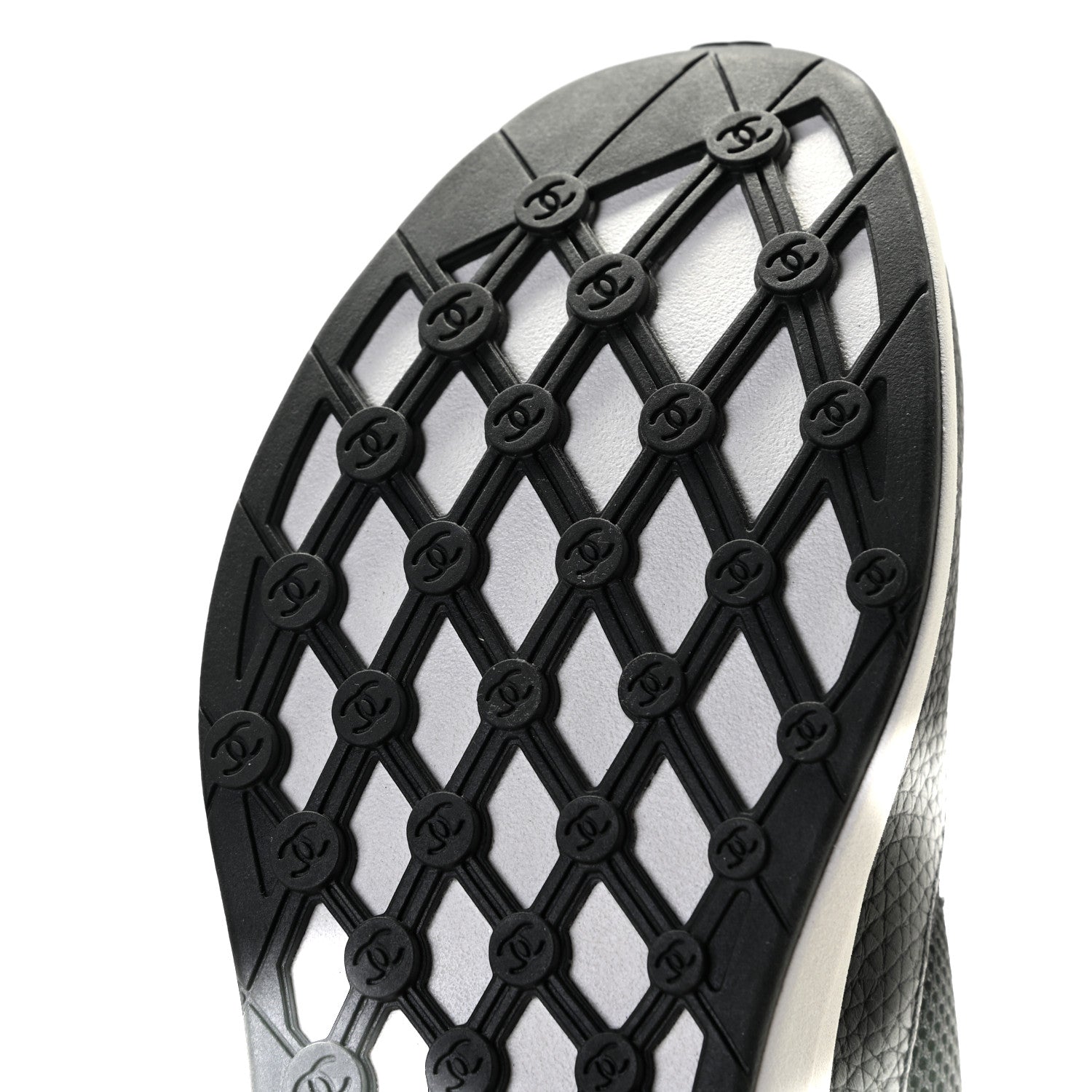 Chanel Calfskin Mesh Lycra Suede Womens Logo Sneakers 38.5 Black 8 of 10