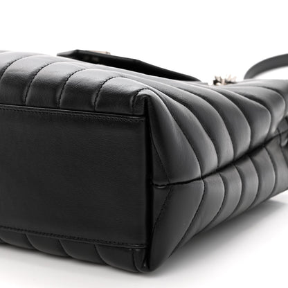 Saint Laurent Calfskin Y Quilted Monogram Small Loulou Shopper Black 9 of 9