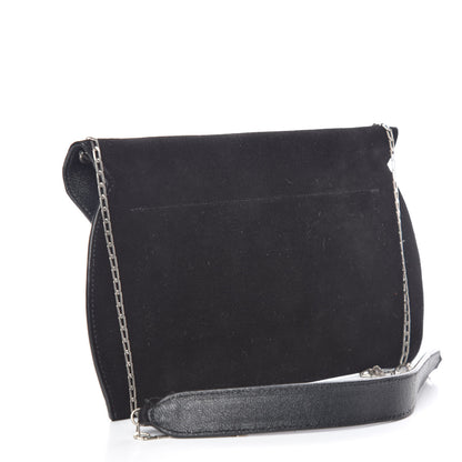 Celine Suede Calfskin Clutch on Chain Black 3 of 11