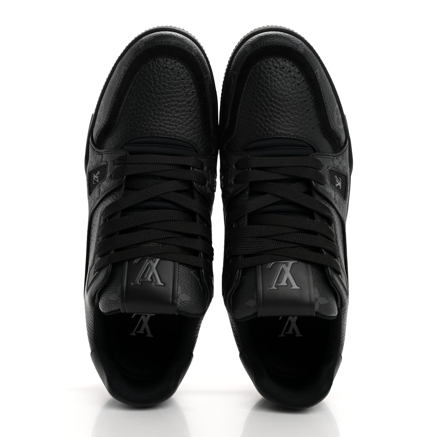 Calfskin Monogram Eclipse Mens LV Trainer Sneakers 8 Black