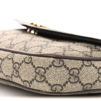 Gucci GG Supreme Monogram Textured Dollar Calfskin Web Mini Ophidia Envelope Shoulder Bag Beige Ebony 9 of 10