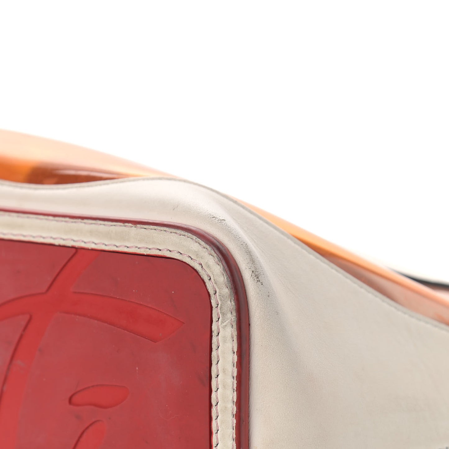 Calfskin PVC Love Spikes East West Cabata Tote Latte Multicolor