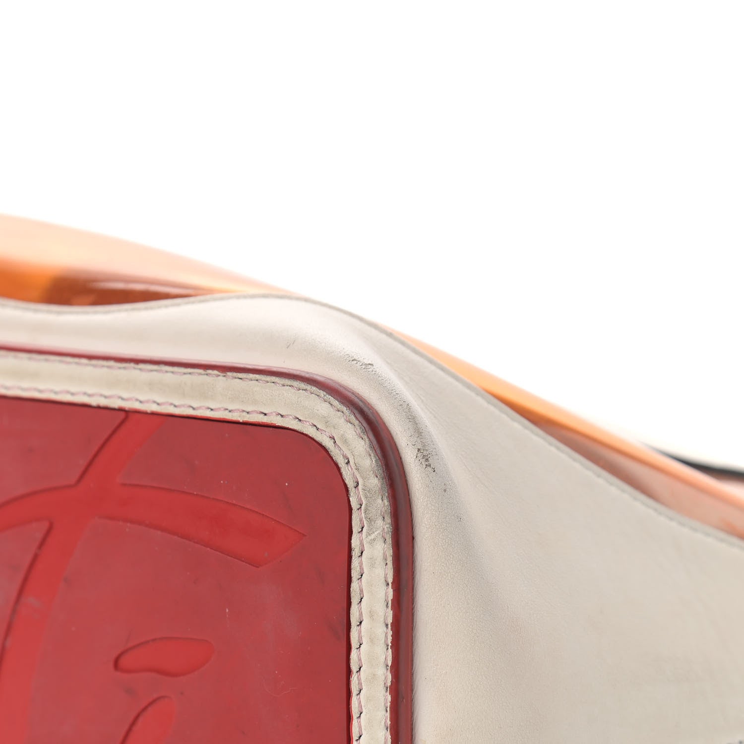 Christian Louboutin Calfskin PVC Love Spikes East West Cabata Tote Latte Multicolor 7 of 28