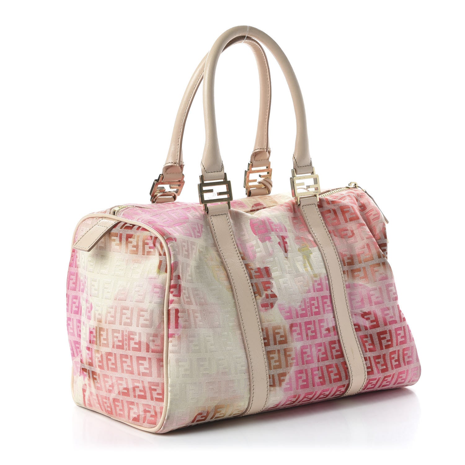 Fendi Patent Zucchino Vitello Floral Forever Boston White Multicolor Crema 2 of 9