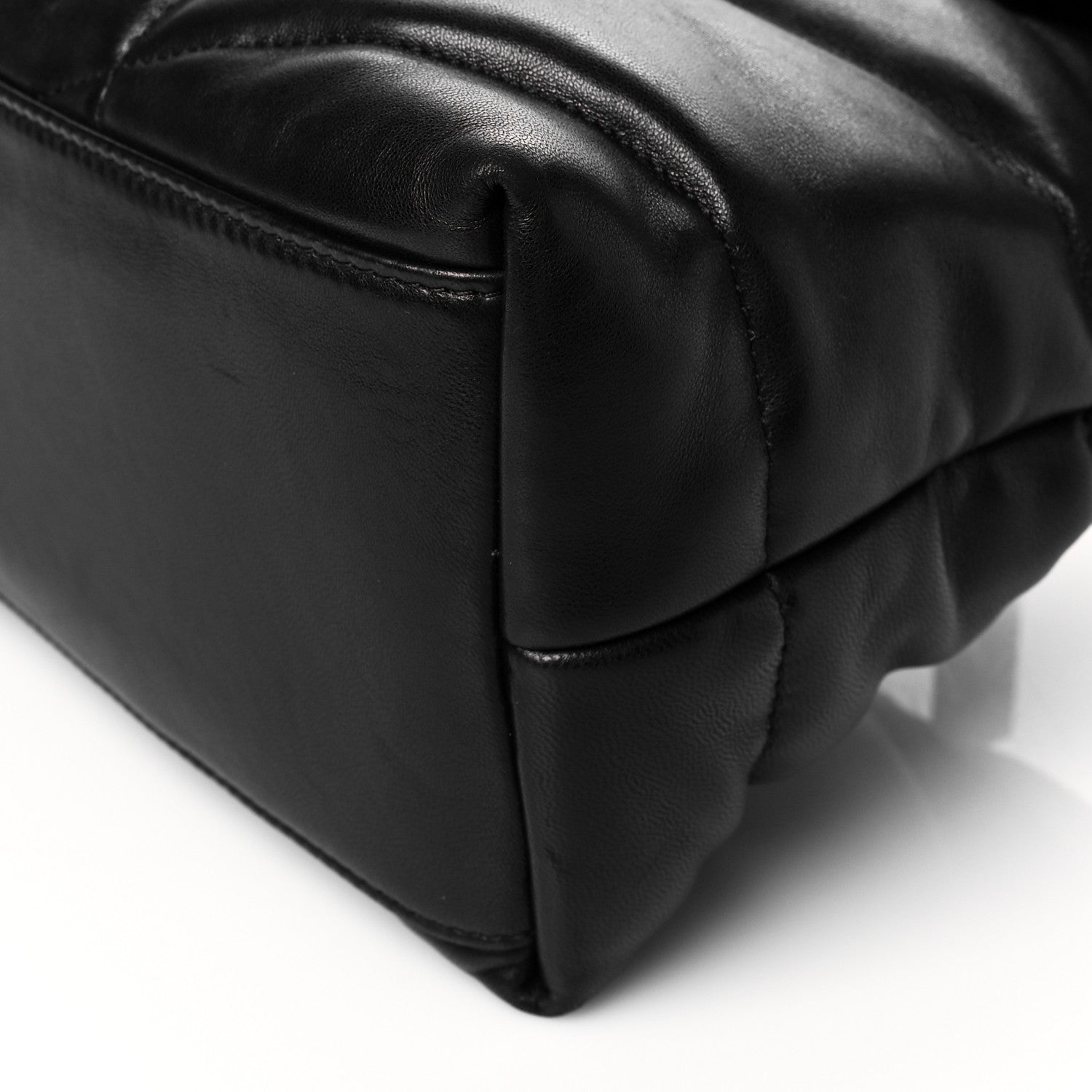 Saint Laurent Lambskin Quilted Medium Loulou Puffer Monogram Chain Satchel Black 9 of 9