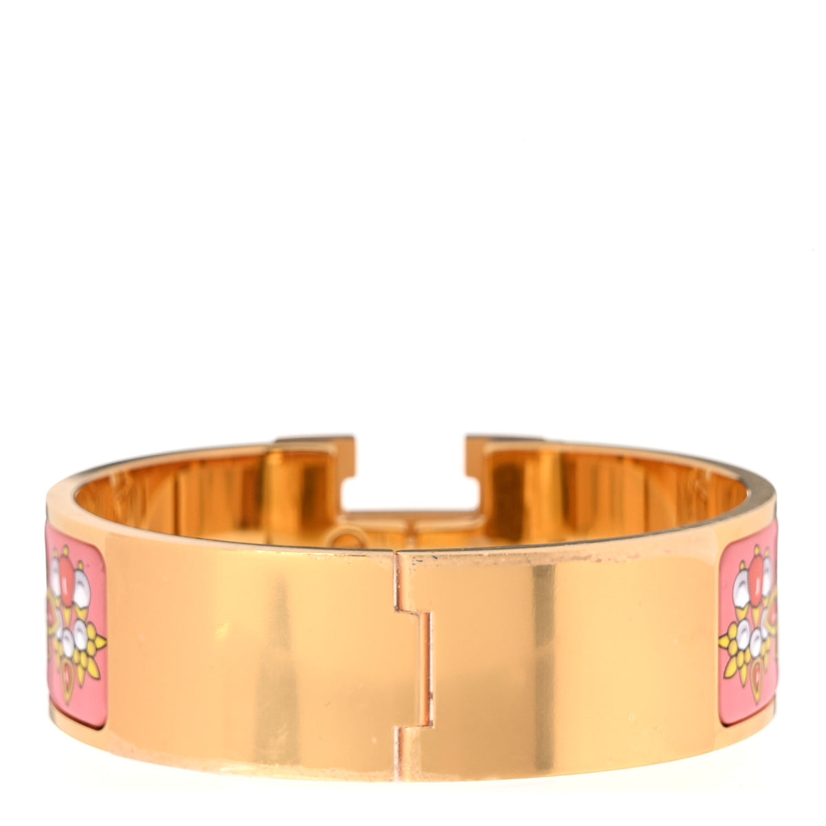 Enamel Printed Wide Parures Des Maharajas Clic Clac H Bracelet GM Tropique