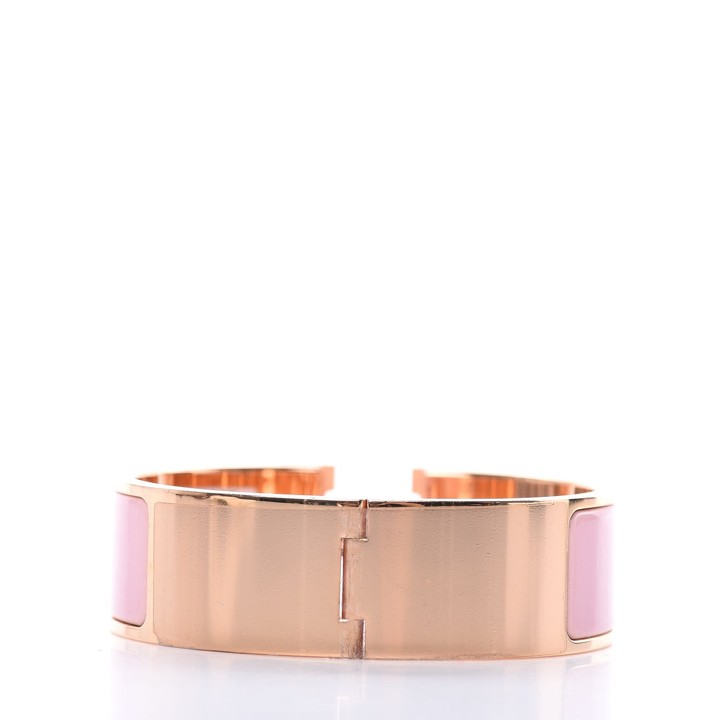 Enamel Wide Clic Clac H Bracelet GM Rose Nacarat