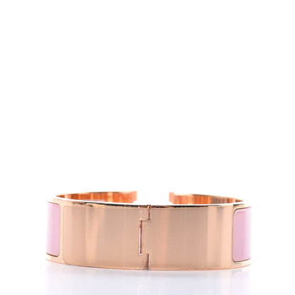 Hermes Enamel Wide Clic Clac H Bracelet GM Rose Nacarat 3 of 5