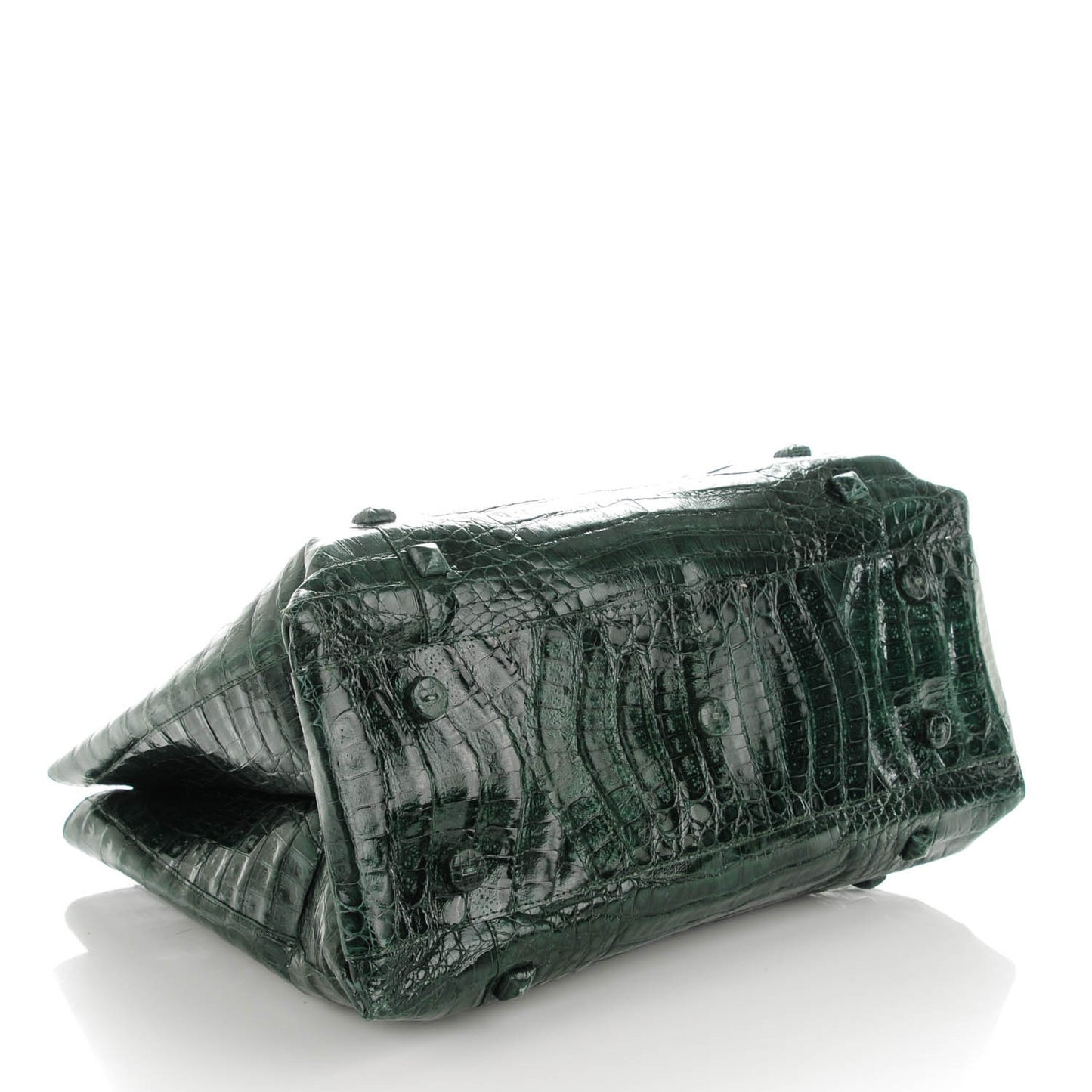 Crocodile Large Studded Tote Green