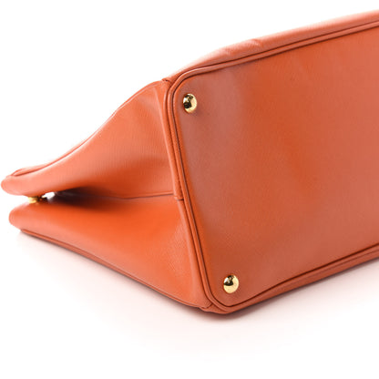 Prada Saffiano Lux Large Tote Papaya 6 of 10