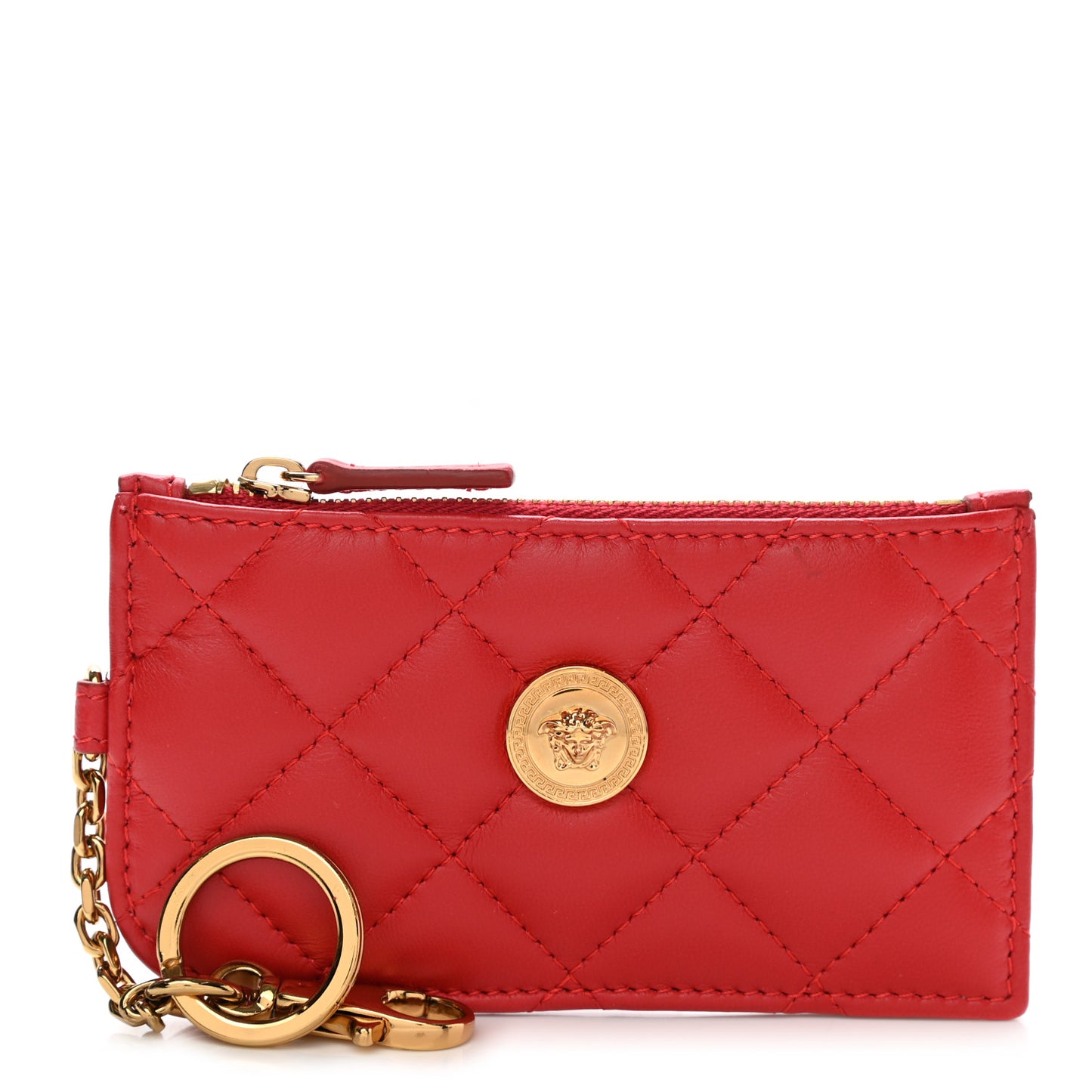 Nappa Quilted Tribute Key Pouch Red