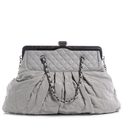 Chanel Iridescent Calfskin Chic Quilt Frame Tote Light Grey 1 of 8