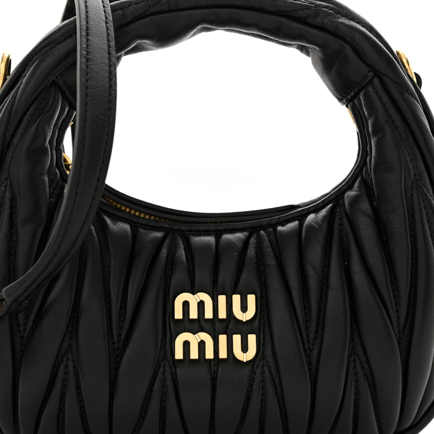 Nappa Matelasse Mini Wander Hobo Black
