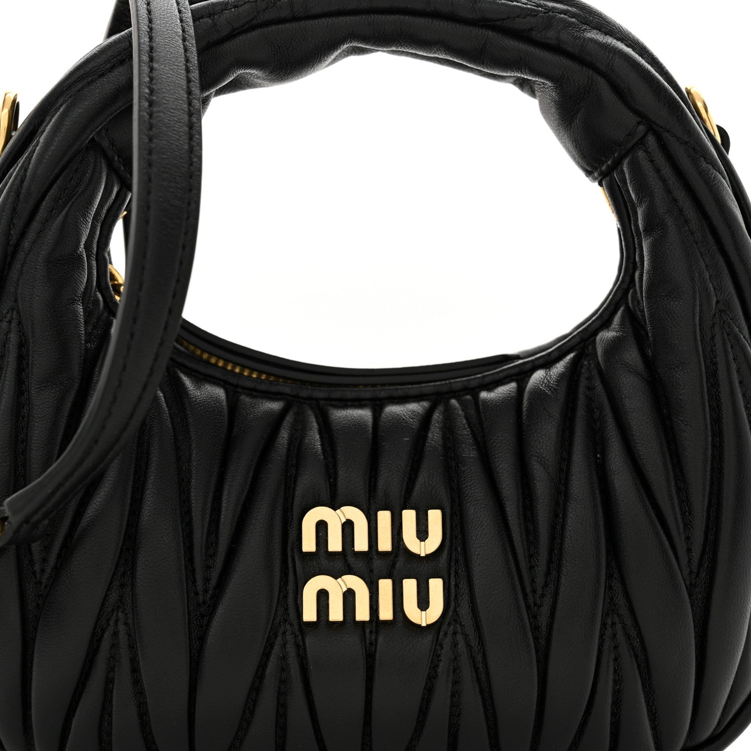 Miu Miu Nappa Matelasse Mini Wander Hobo Black 7 of 9