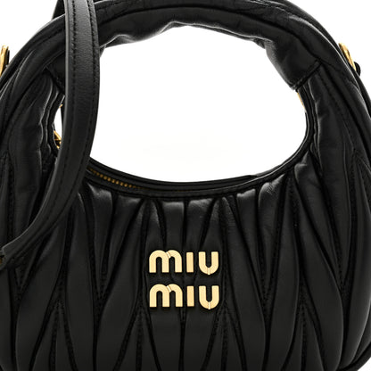 Miu Miu Nappa Matelasse Mini Wander Hobo Black 7 of 9