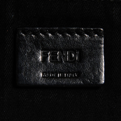 Fendi Vitello Flamingo Enamel Fendista Pouchette Crossbody Black 6 of 9